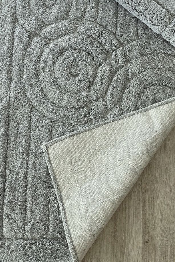 Yumuşak Dokulu Pamuk Tafting Banyo Paspas Seti, Banyo Halısı 2 Li Set 60x100 - 50x60 - 4