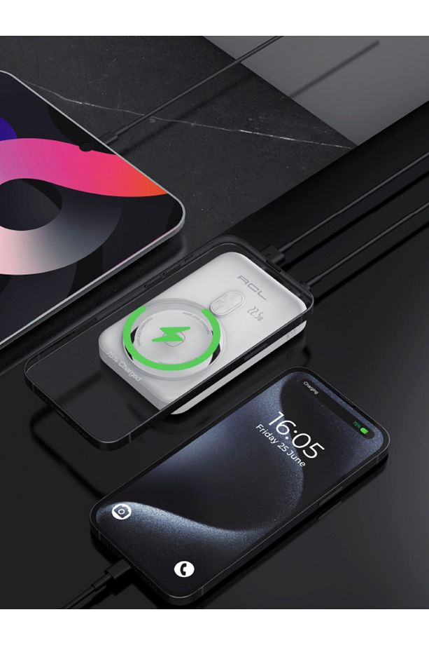 PW-115 22.5W Hızlı Şarjlı 1xUSB-C, 1xUSB-A Girişli, Wireless PowerBank - 2