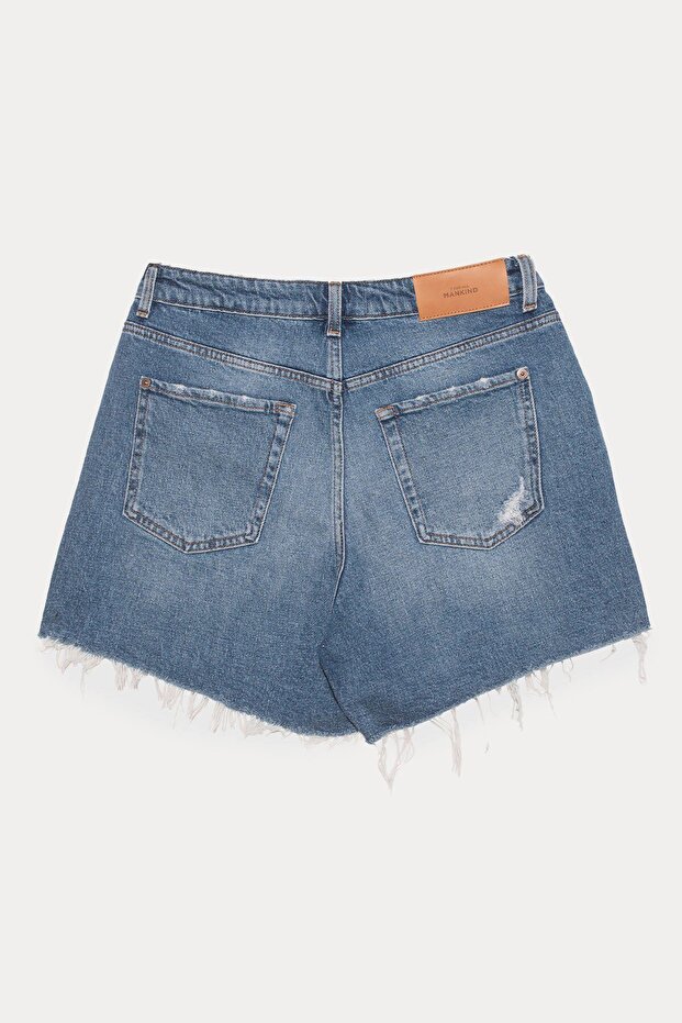 Straight Fit Denim Şort - 6