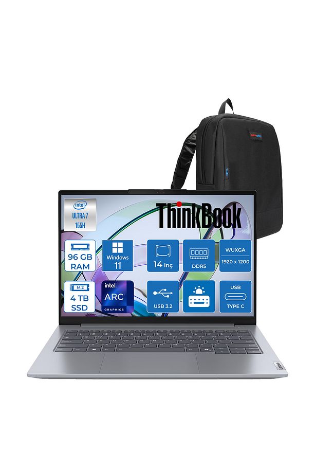 Thinkbook 14 G7 Iml Ultra 7 155H 96GB 4tb SSD 14" Wuxga 300NITS IPS WIN11PRO 21MR0050TRP40 - 1