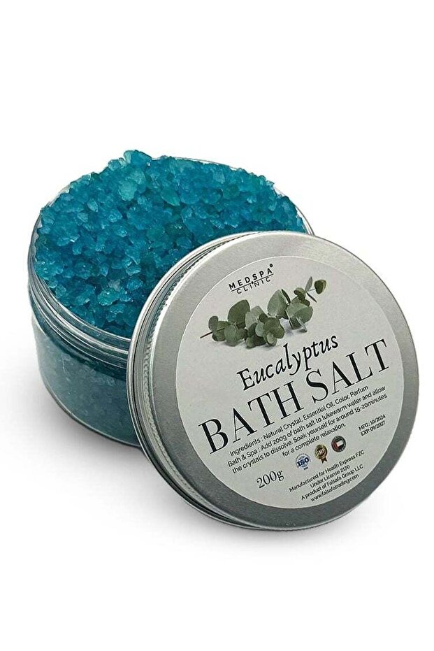 MEDSPA Eucalyptus Bath Salt or Body & Foot Spa, Calming, Relaxing, Aromatherapy, Travel Size 200g