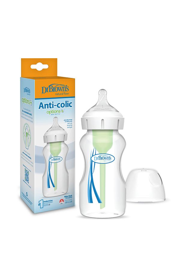 Dr. Brown's 270 ml Geniş Ağız Antikolik Options+ PP Biberon, Tekli Paket 1. seviye emzik ile - 1