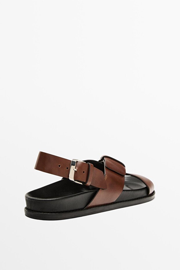 Çapraz bantlı deri terlik - 5