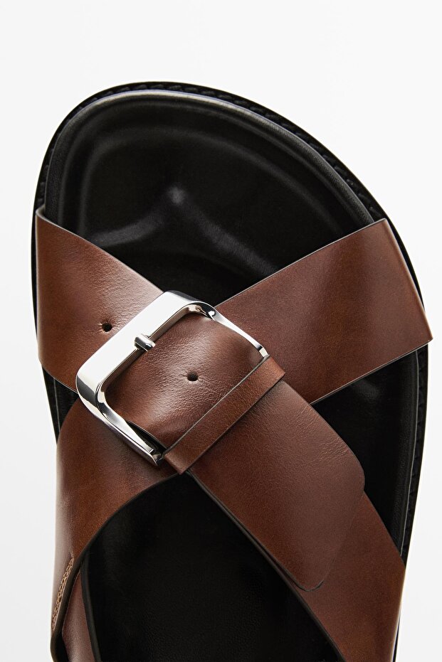 Çapraz bantlı deri terlik - 4