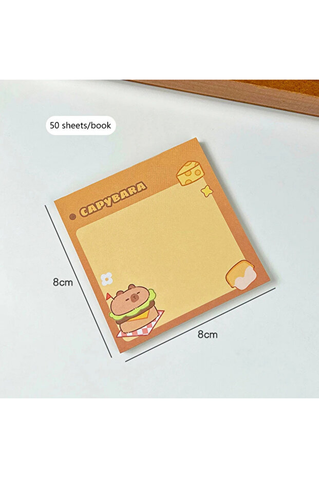 Capybara Postit Yapışkan Not Kağıdı 50 Yaprak – Kapibara Sevimli Tasarım, Pratik Kullanım - 5