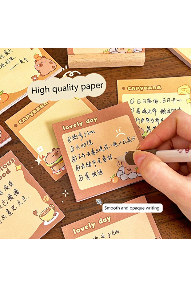 Capybara Postit Yapışkan Not Kağıdı 50 Yaprak – Kapibara Sevimli Tasarım, Pratik Kullanım - 3