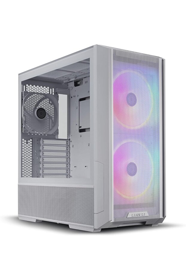 علبة كمبيوتر LANCOOL 216 RGB متوسطة الحجم، باللون الأبيض