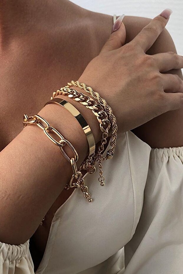 Chain Detailed and Bracelet Bracelet Set