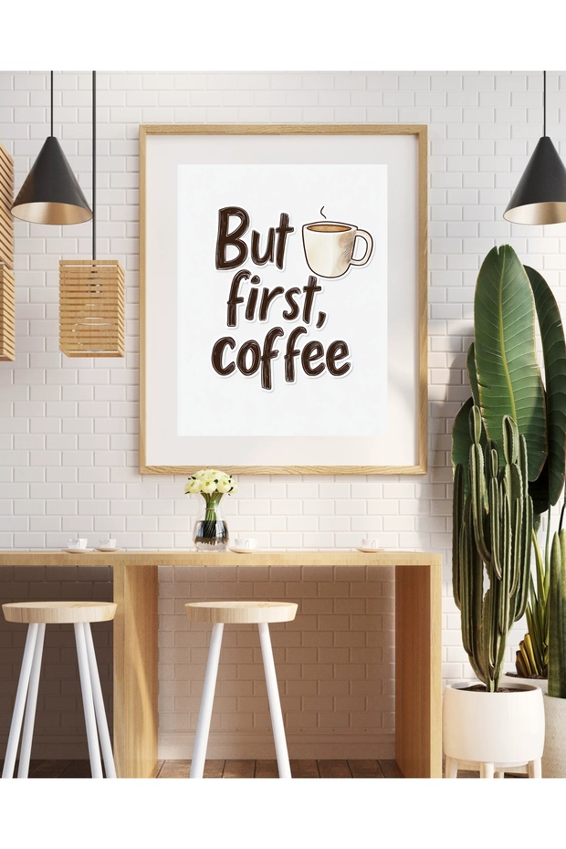 Coffee & Calm – 3’lü Minimal Kahve Temalı Poster Seti, Retro Sanat Baskısı, Duvar Dekoru,tablo - 7