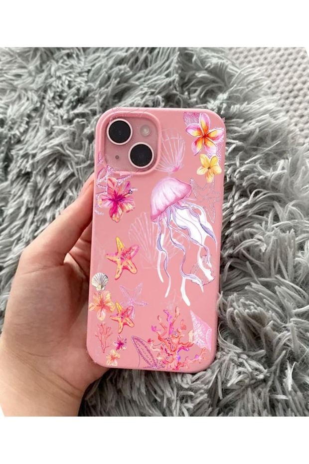 Balporsuku Exclusive Design Cover Compatible with iPhone 15 Omn01 Pattern Phone Case Deepocean