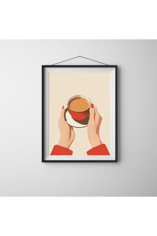 Coffee & Calm – 3’lü Minimal Kahve Temalı Poster Seti, Retro Sanat Baskısı, Duvar Dekoru,tablo - 6
