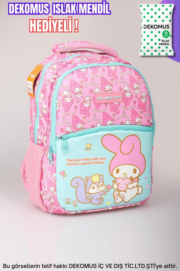 Dekomus "Wet Wipes with Gift" New Season Licensed My Melody "Melopink Collection" Primary School Bag