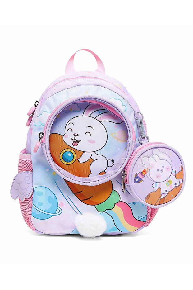 Printed Backpack With Pouch - 1