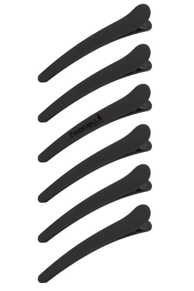 Set of 6 Soft Matte Hair Makeup Skincare Clips Alligator Collet Barrette - Hairdresser Tongs Blow Wave Hair Holder