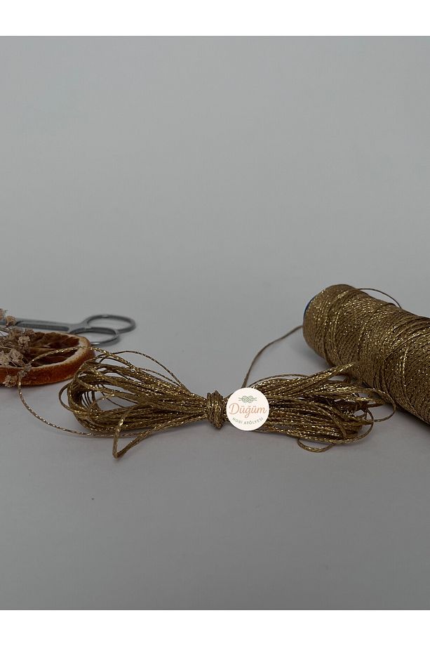 Gold Altın Sarı Simli Mumlu Ip 1 Mm – 5 Metre | Takı Yapımı, Bileklik Ipi, Makrome, El Sanatları Ipi - 1