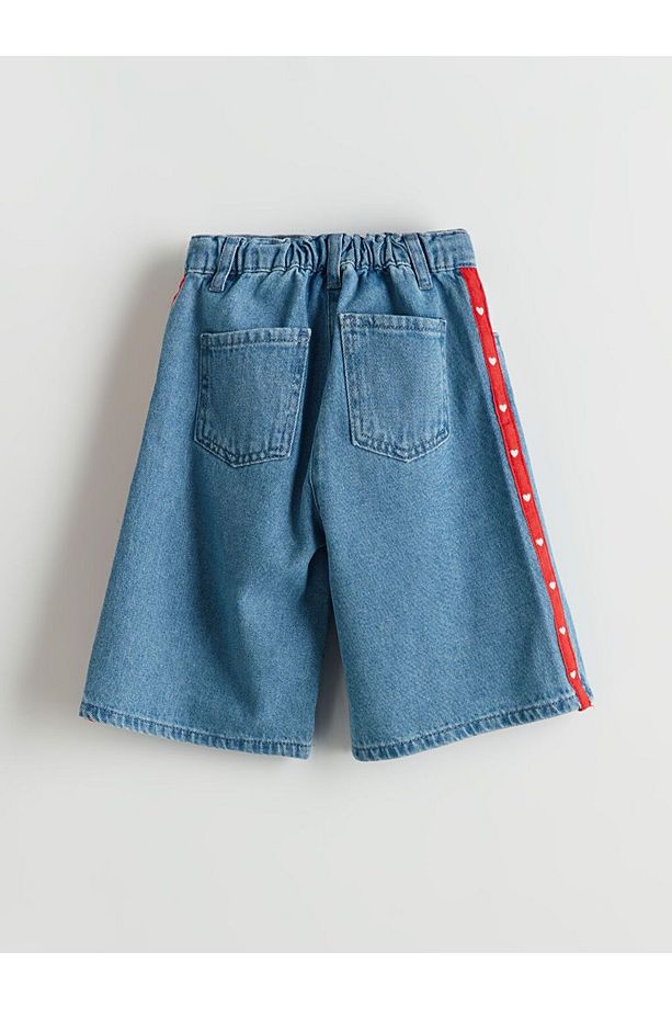 LCW Kids Beli Ayarlanabilir Lastikli Kız Çocuk Jean Şort - 3
