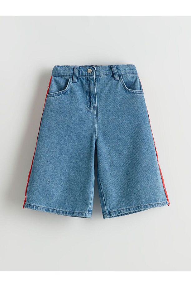 LCW Kids Beli Ayarlanabilir Lastikli Kız Çocuk Jean Şort - 2
