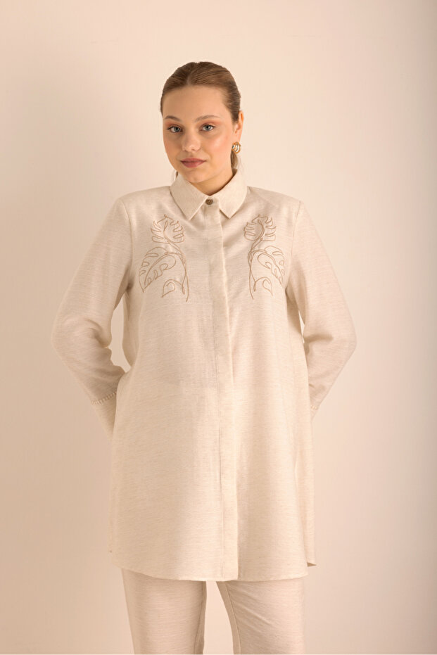 تونيك من الكتان الفيسكوز المطرز - 3
