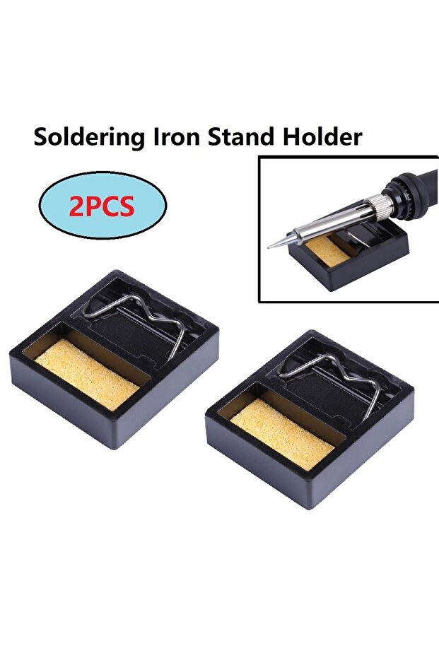2pcs Mini Soldering Iron Stand Holder Welding Solder Soldering Stand With Clean Sponge For BGA So...