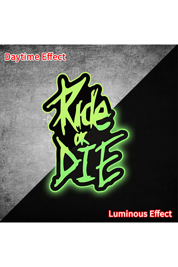 3.6x5CM YG-RIDE1 1PC RIDE OR DIE Bicycle Glow Stickers DIY MTB Bike Top Tube Handlebars Fork Waterpr