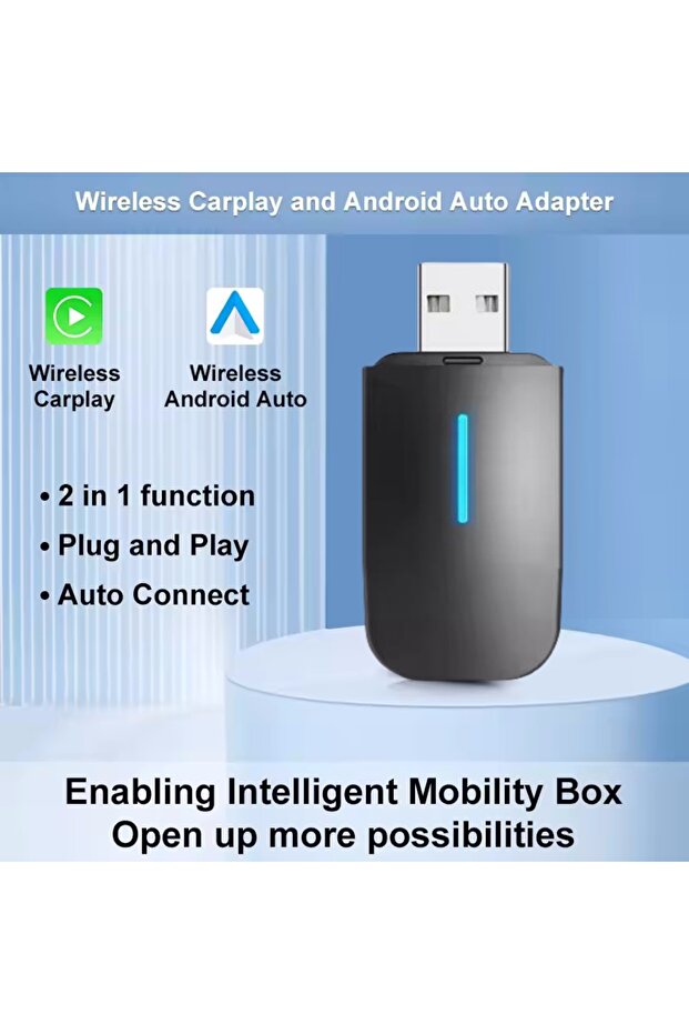 365 days guarantee black ANYFAR Dual Interface Wireless CarPlay Android Auto Wireless USB TYPE-C Ada