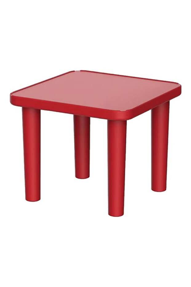 طاولة رياض أطفال مربعة حمراء اللون تتسع لأربعة أشخاص - 2