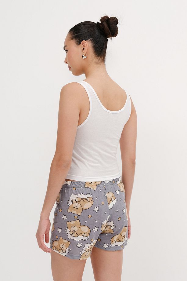 Baskılı Şortlu Pijama Takımı Ş099 - 5