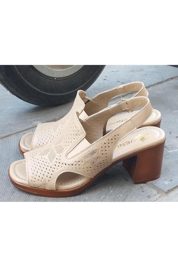 25322552Y Women's Genuine Leather Summer Heeled Shoes