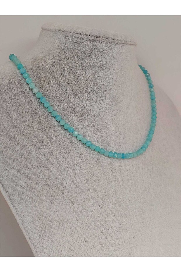 Amazonite Stone Faceted Cut 4mm Necklace (45228)