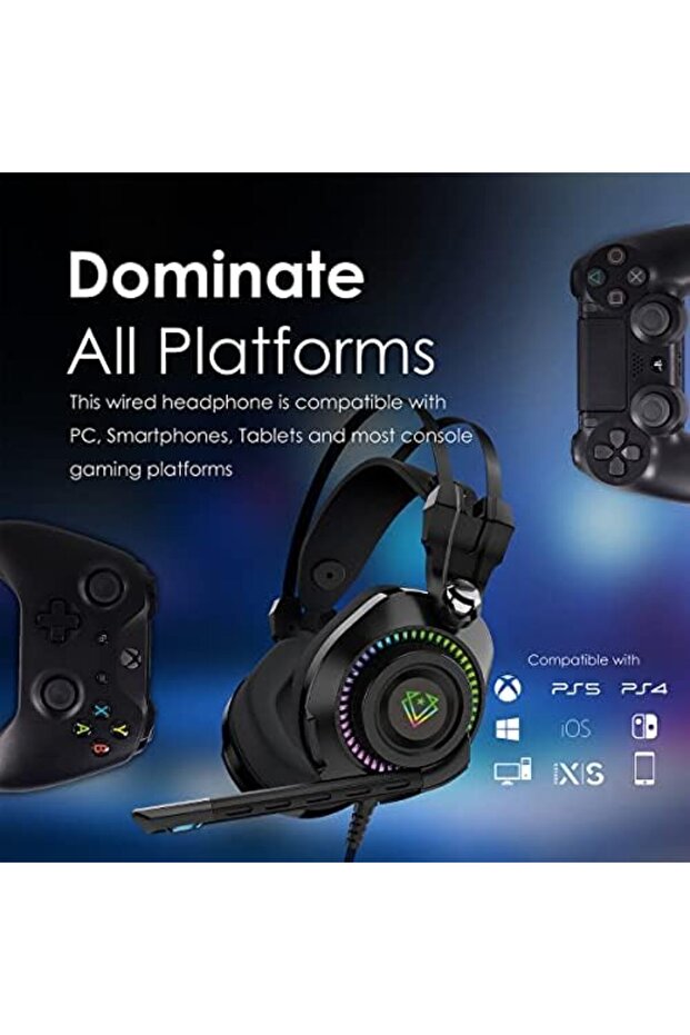 سماعة رأس للألعاب عالية الدقة Game Command فوق الأذن - 6