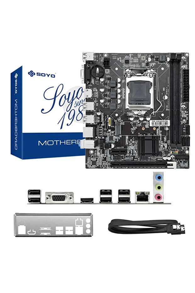 Motherboard+CPU+RAM SOYO H61 Gaming Motherboard Kit with Intel LGA1155 CPU i5 2500 DDR3 (8GB*2) 16G - 6