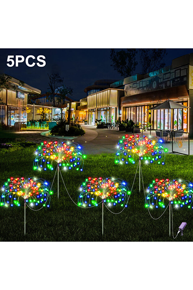 400LEDS RGB 5Pcs 400LEDS Solar Power Fireworks Light Outdoor Solar Light Waterproof LED Fairy Lights
