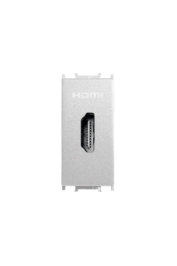HDMI MODULAR SOCKET WHITE METALLIC 1M - 1
