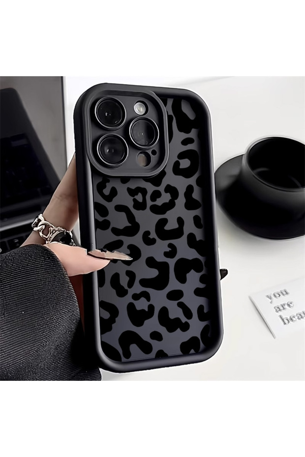 غلاف هاتف DF57 INS بطبعة جلد النمر لهاتف iPhone 11 أسود، مناسب لهاتف iPhone 11 13 12 14 15 16 Pro Max Funda iPh
