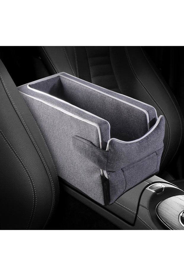 grey Car Center Console Pet Bed Mat Fiber Pet Safety Seat Essential for Cat & Do Travel Small pe