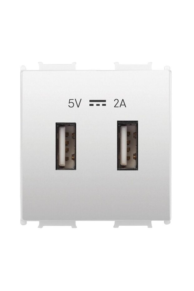 PRIZA USB 5V-2A MODULAR ALB 2M