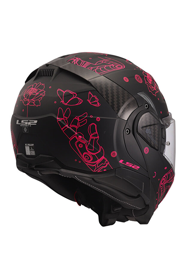 ADVANT 2 SOPHIA MAT SİYAH-PEMBE KASK - 5