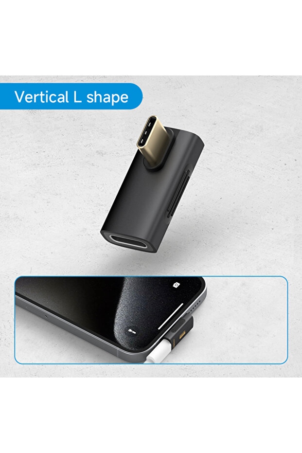 محول USB C إلى C عمودي على شكل حرف L من Hagibis بزاوية قائمة 90 درجة، كابل بيانات USB4 بسرعة 80 جيجابت في الثانية E