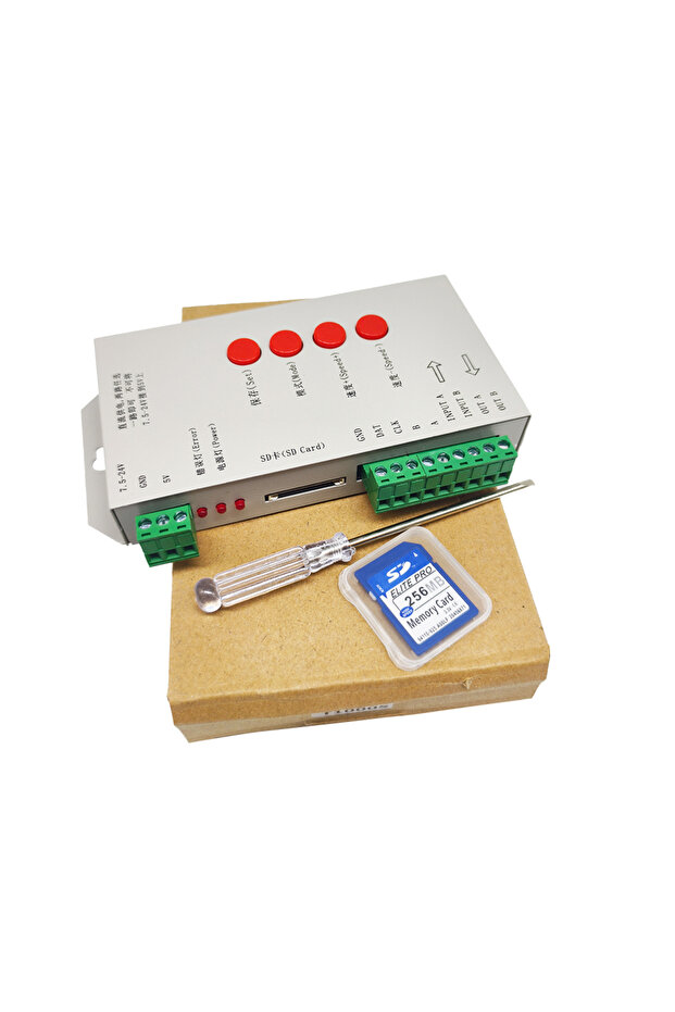 2014 T-1000S SD Card RGBIC LED Pixel Controller T1000S DC5V-24V WS2801 WS2811 WS2812B TM1803 LED Str