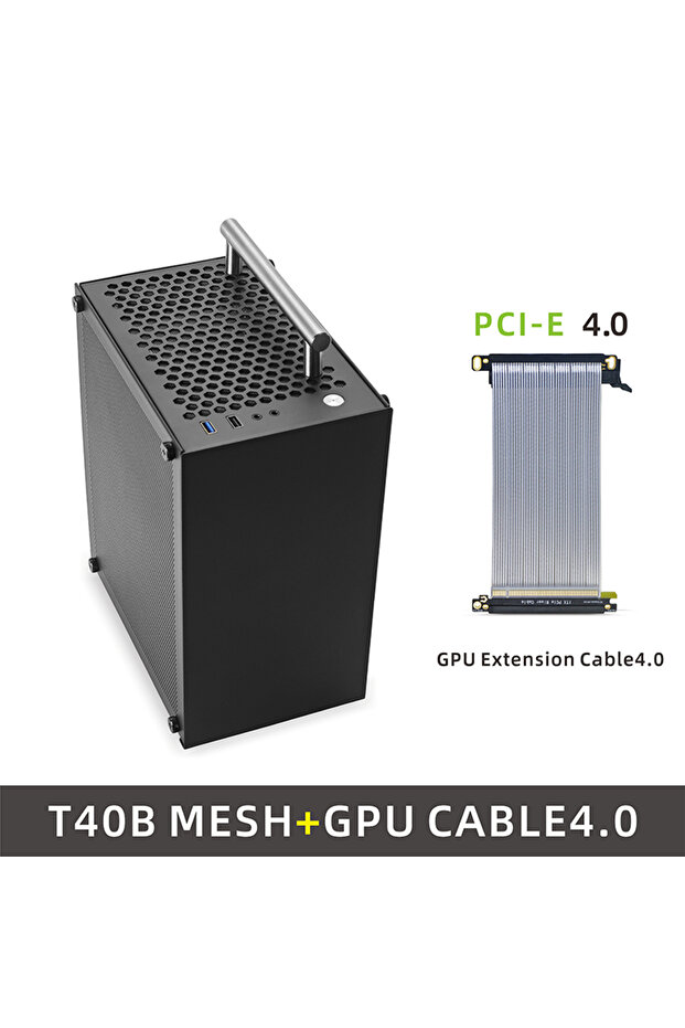 T40 Black Mesh 4.0 METALFISH T40 Mini ITX Case 7L Acrylic أو Mesh Side Panel and Portable Handle Sup - 1