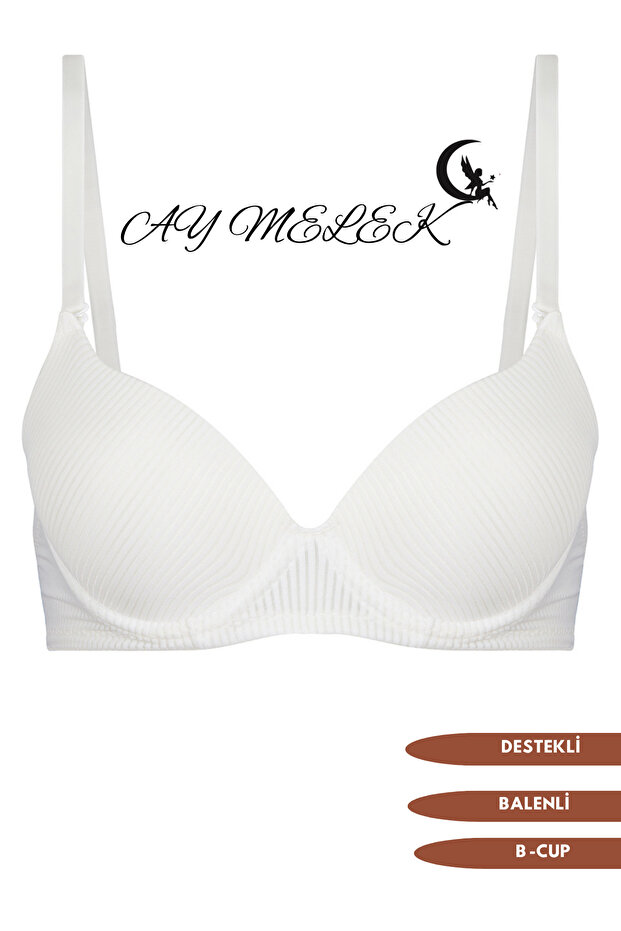 حمالة صدر منقوشة بتصميم B-Cap مع دعامة داخلية - 6