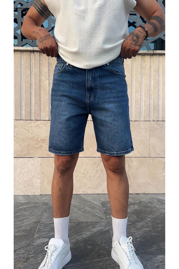 Bol Kalıp Denim Şort - 1