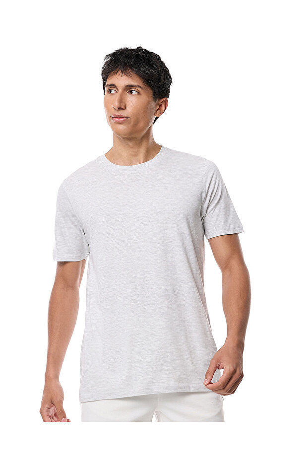 Ecru Melange MCB-CREW NECK TEES -S-XXXL