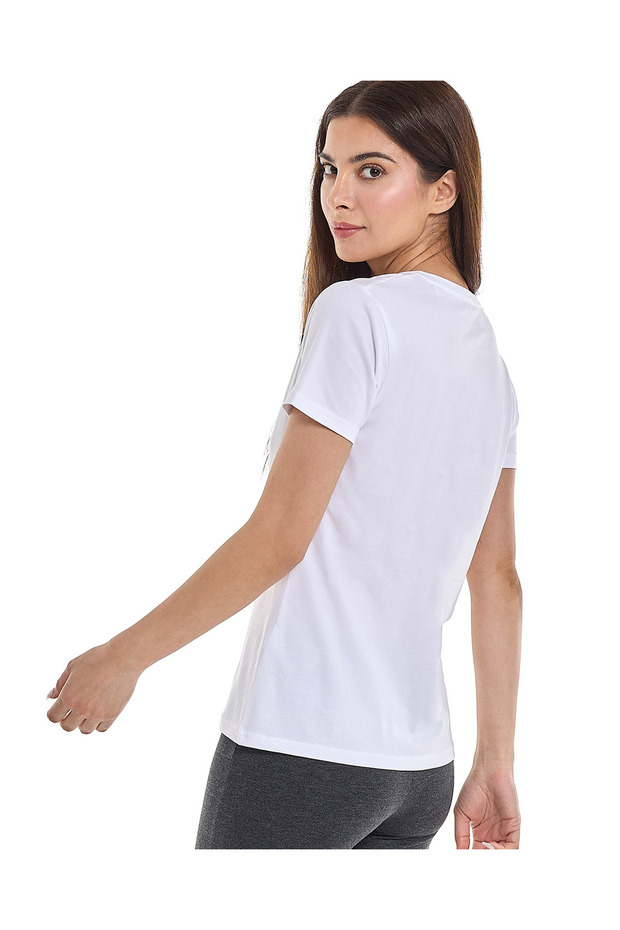 White LADIES BASIC V NECK SOLID TEE 8-18 - 2
