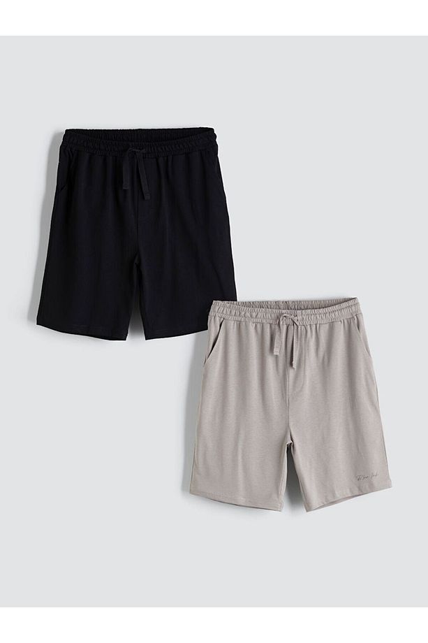 Slim Fit Erkek Pijama Alt Şort 2'li - 1