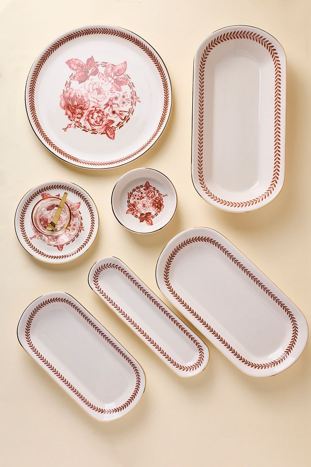 Danish Rose Yaldızlı 37 Parça 6 Kişilik Stackable Kahvaltı Takımı ve Sunum Seti - 2