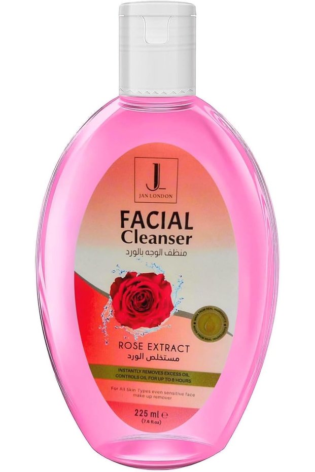 Facial Cleanser with Rose Extract 225ml | Gentle Makeup Remover & Oil Control for All Skin Types