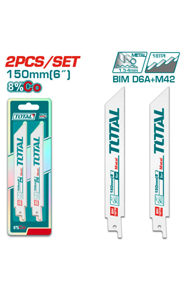 طقم ريش منشار ترددي 150mm 2pcs/set توتال Tac52922ef