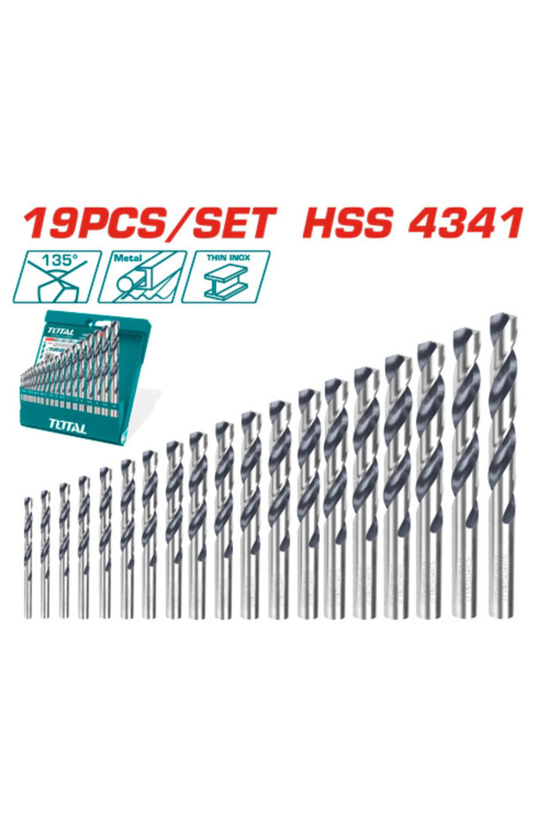 طقم ريشة دريل 19pcs/set توتال Tacsd0195