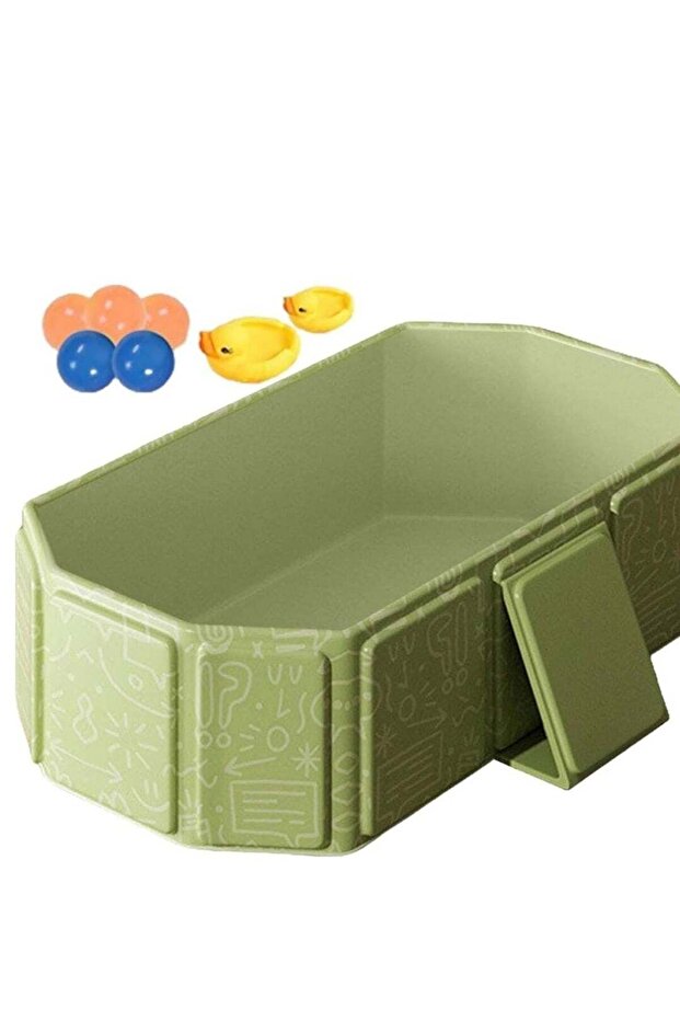 Large Folding Baby Bathtub 0-5 Years, Graffiti Green, Newborn to Toddler Bath Support